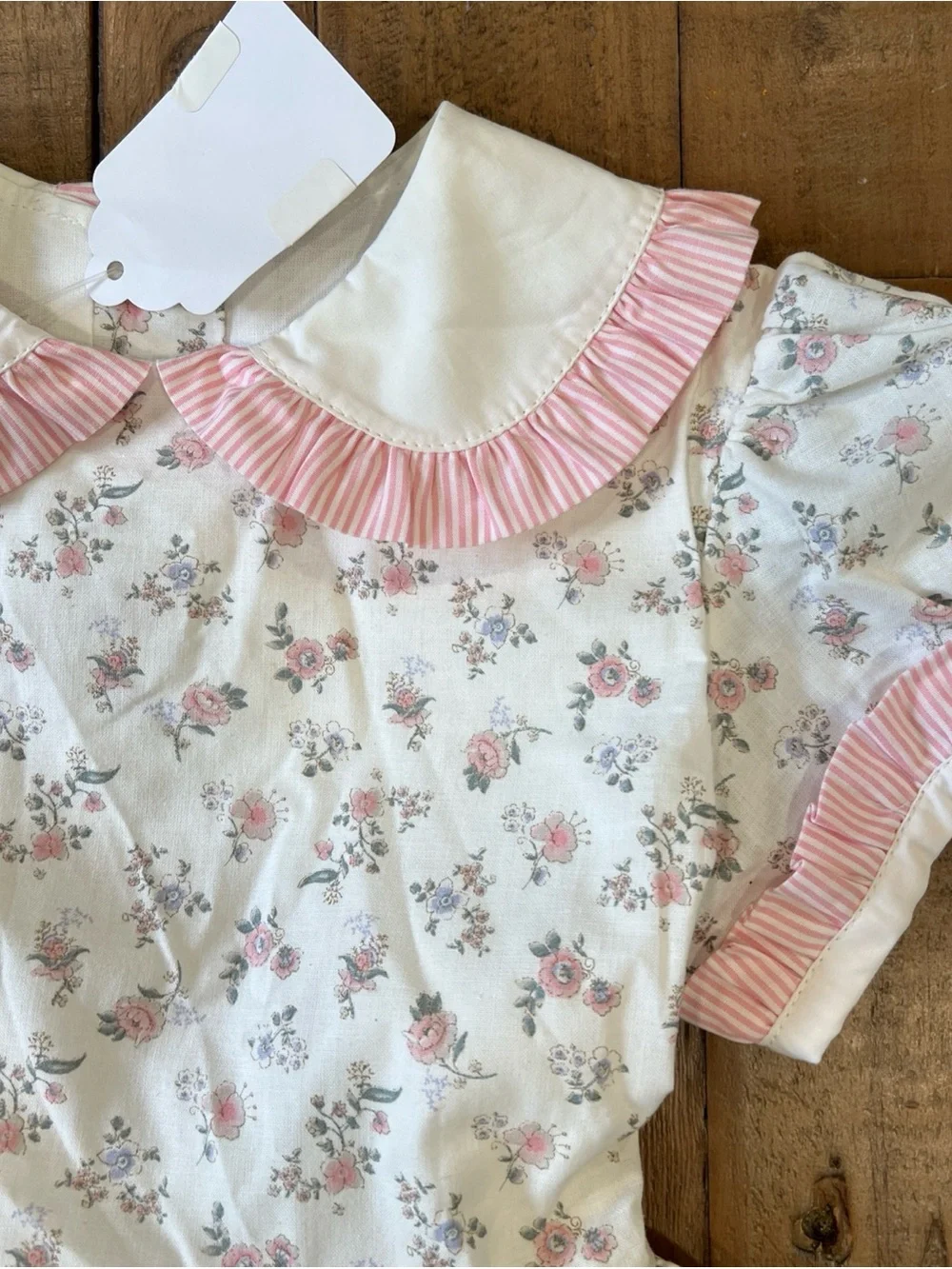 Sal & Pimenta Girls Carmo Dress Short Sleeve Floral Design Size 8 NWT Portugal
